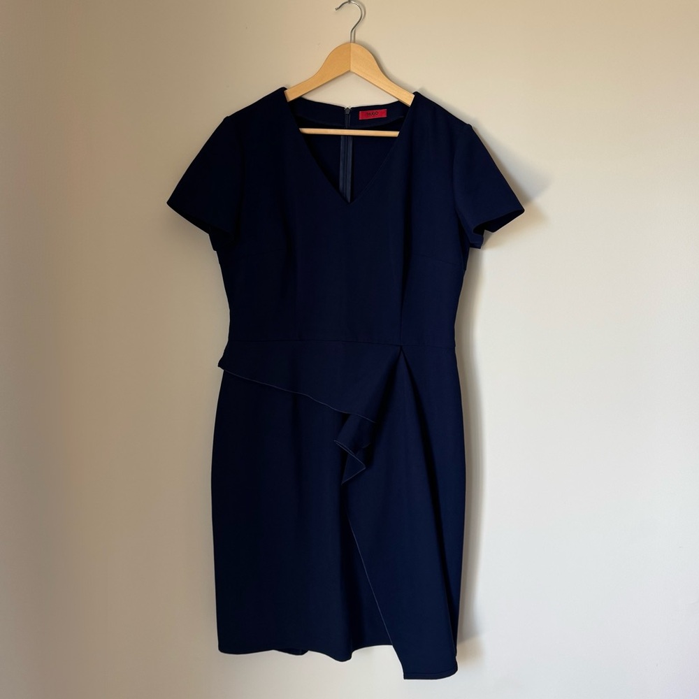 NWOT Hugo Hugo Boss Asymmetric Peplum Tailored Dress